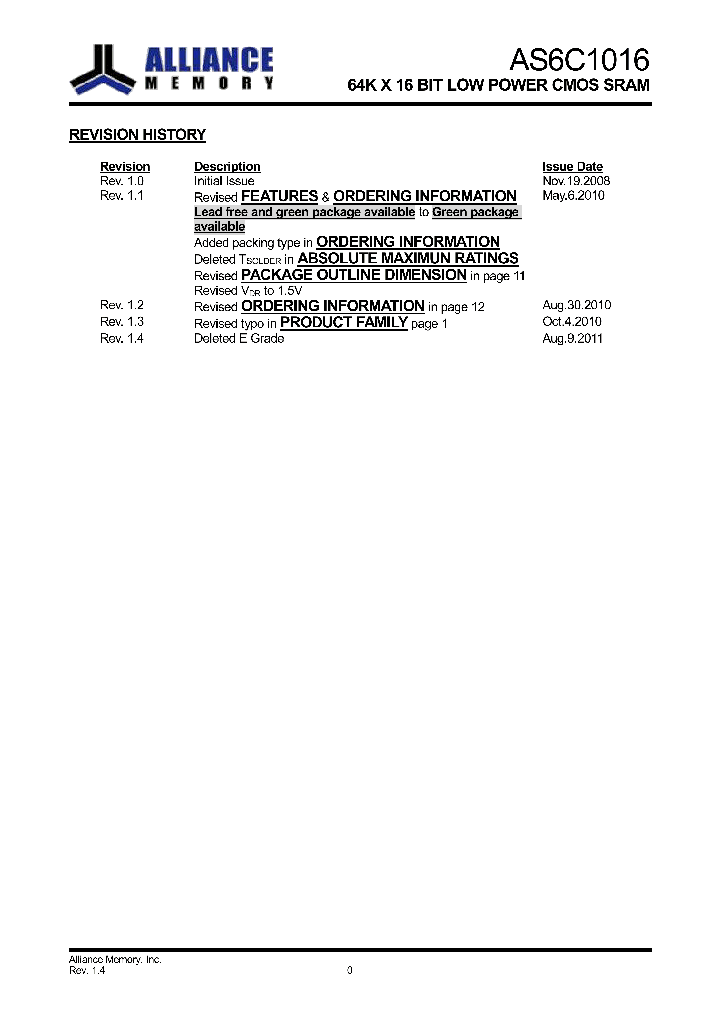 AS6C1016-55BIN_7557366.PDF Datasheet