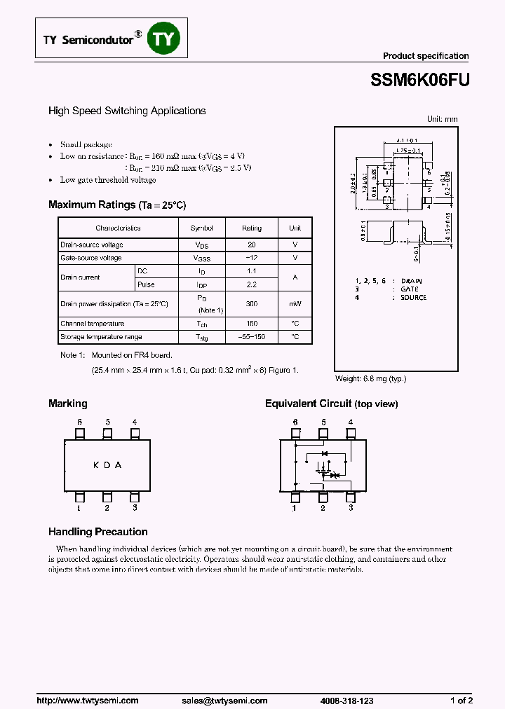 SSM6K06FU_7559698.PDF Datasheet