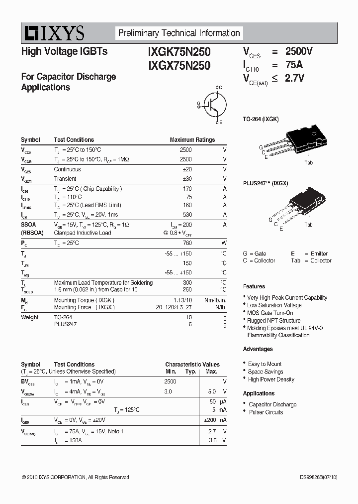 IXGK75N250_7560054.PDF Datasheet