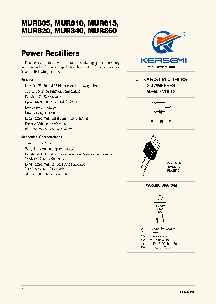 MUR820_7564955.PDF Datasheet