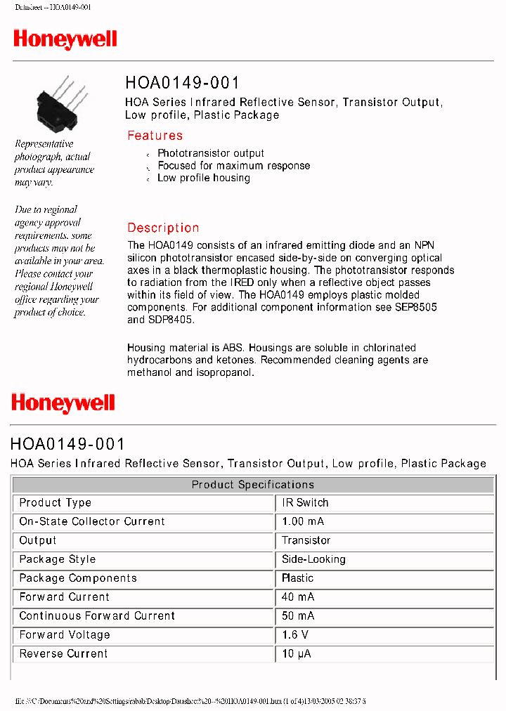 HOA0149-001_7566050.PDF Datasheet
