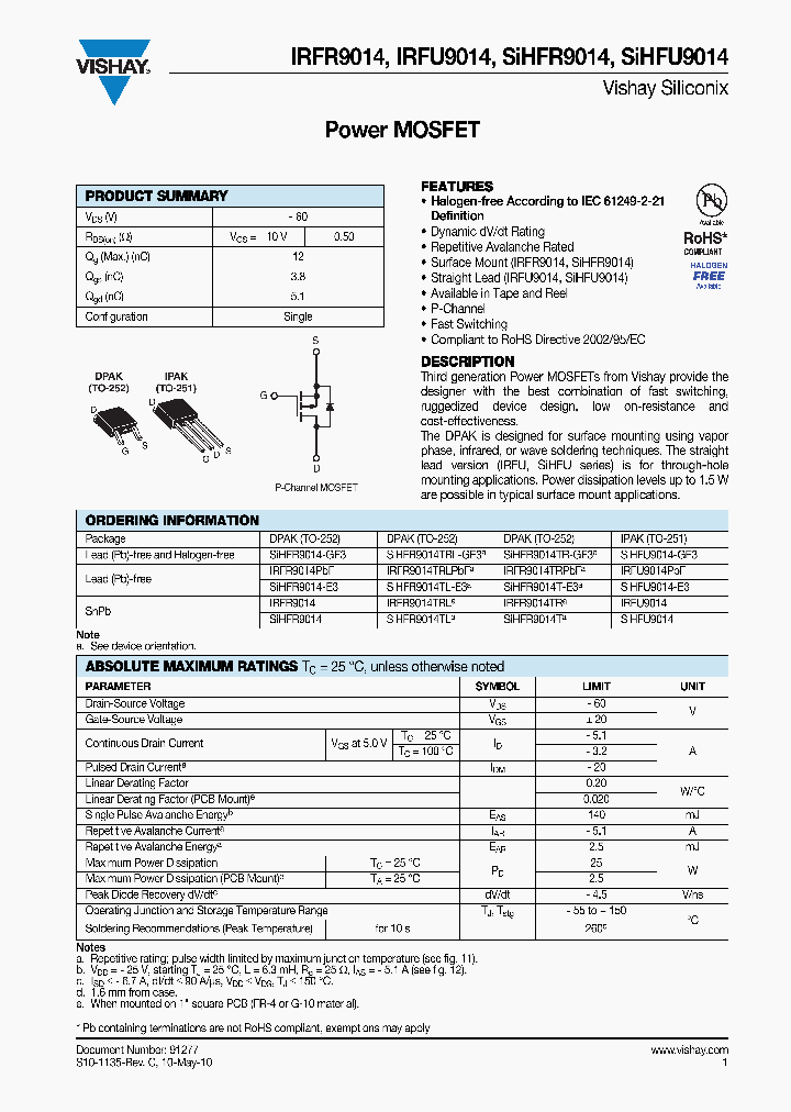 IRFR9014TRL_7566219.PDF Datasheet