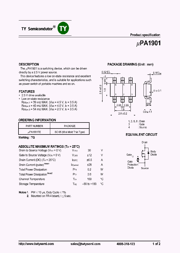 UPA1901TE_7567780.PDF Datasheet