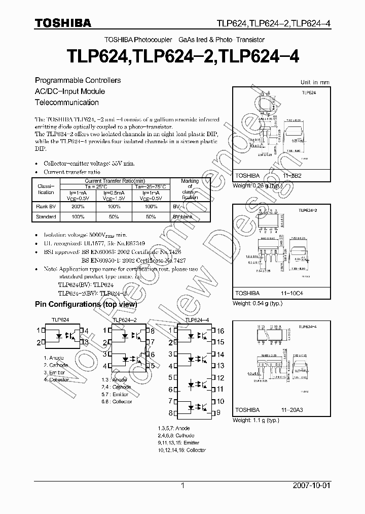 TLP624-2_7569598.PDF Datasheet