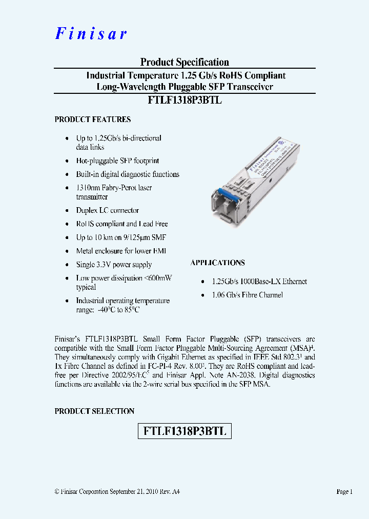 FTLF1318P3BTL_7569532.PDF Datasheet