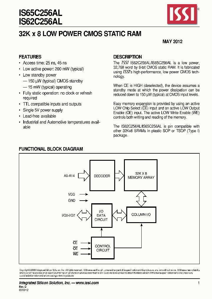 IS65C256AL12_7572285.PDF Datasheet