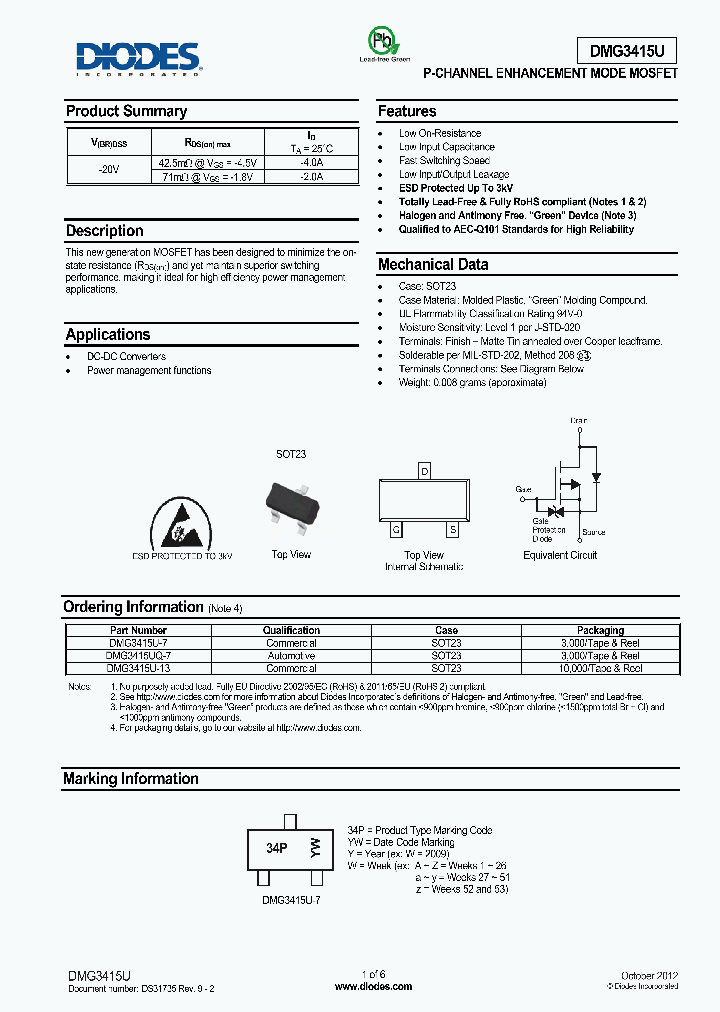 DMG3415U-13_7573411.PDF Datasheet
