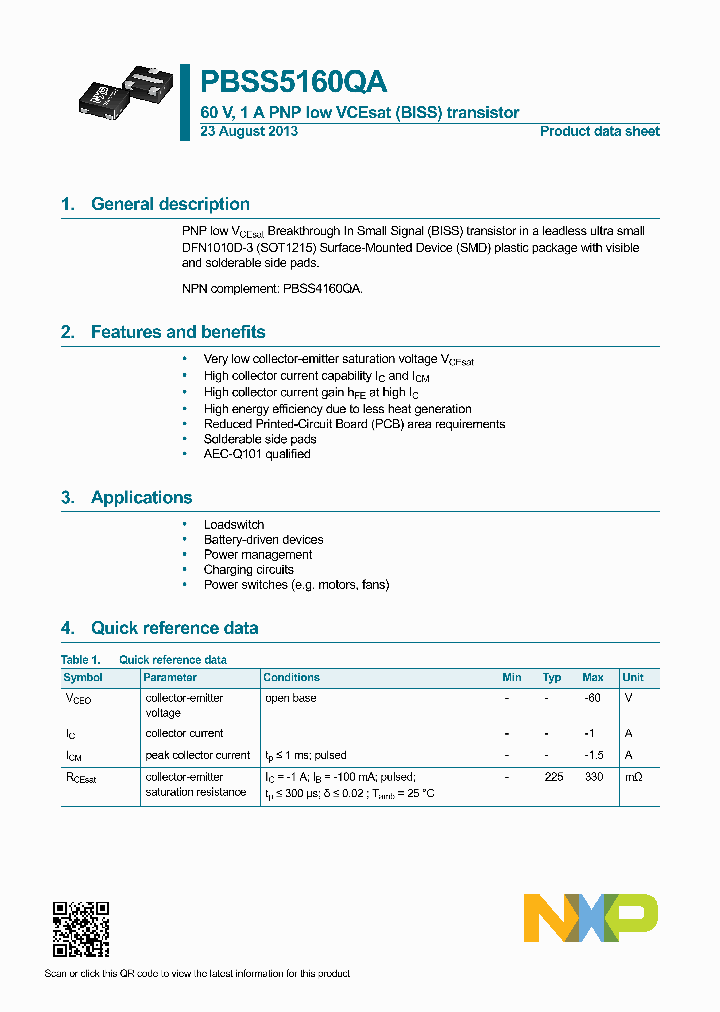 PBSS5160QA_7574561.PDF Datasheet