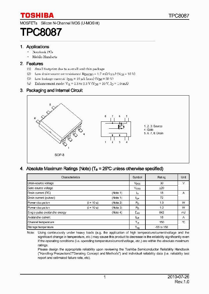 TPC8087_7575324.PDF Datasheet