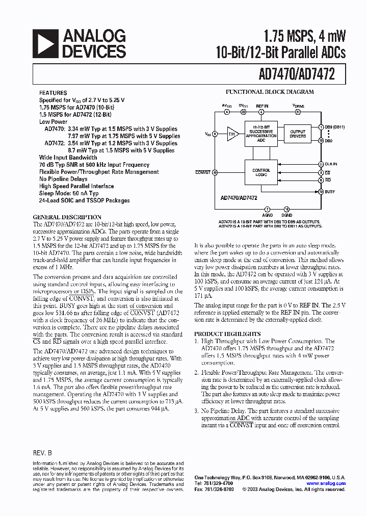 EVAL-AD7470CB_7575695.PDF Datasheet