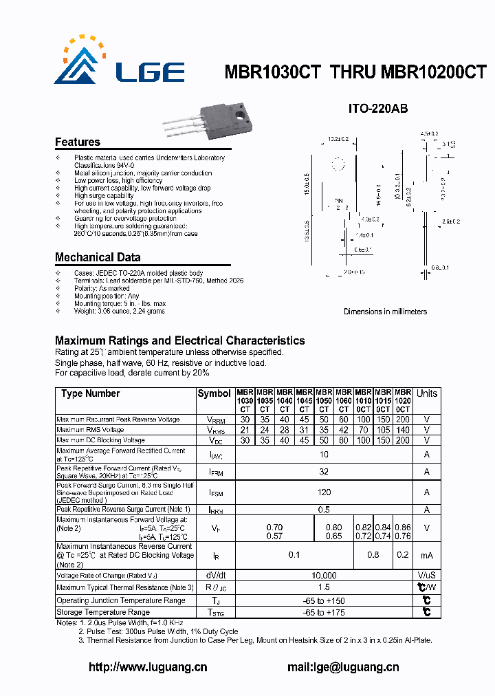 MBR10150CT_7576488.PDF Datasheet