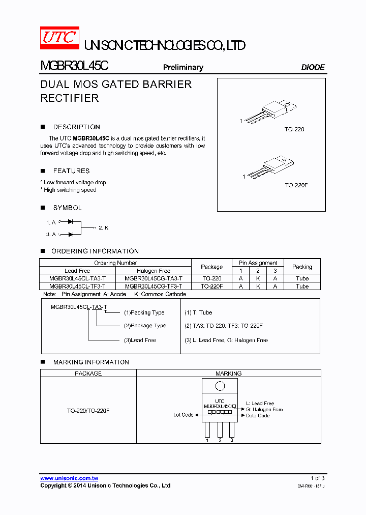 MGBR30L45CG-TF3-T_7576753.PDF Datasheet