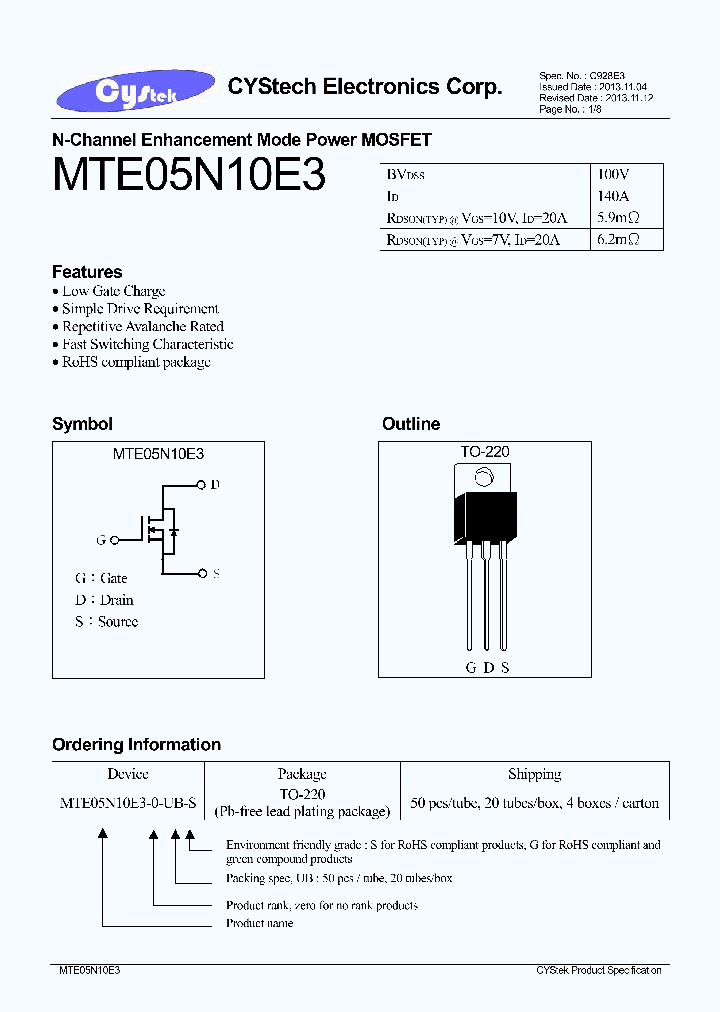 MTE05N10E3_7577155.PDF Datasheet