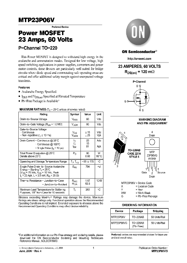 MTP23P06VG_7577546.PDF Datasheet
