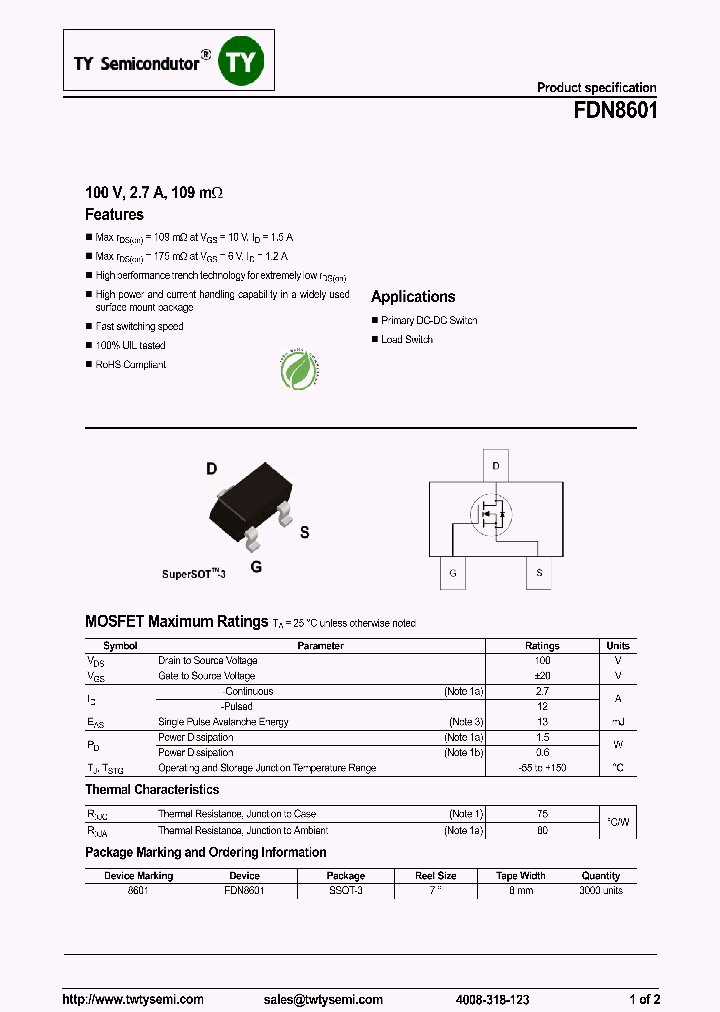 FDN8601_7579009.PDF Datasheet