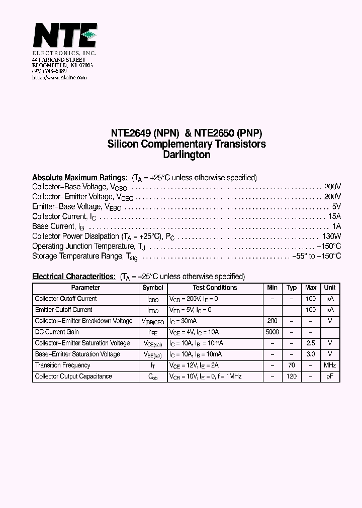 NTE2649_7578740.PDF Datasheet