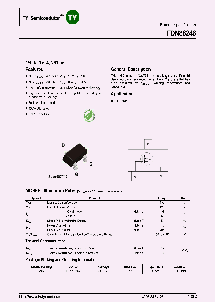 FDN86246N_7579013.PDF Datasheet