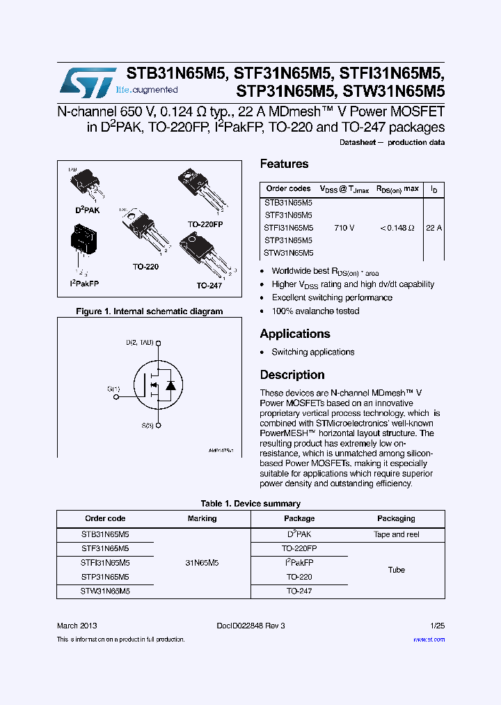 STF31N65M5_7579541.PDF Datasheet