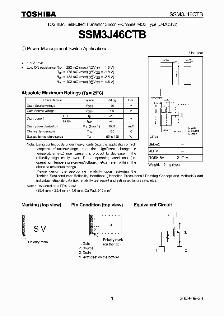 SSM3J46CTB_7582000.PDF Datasheet