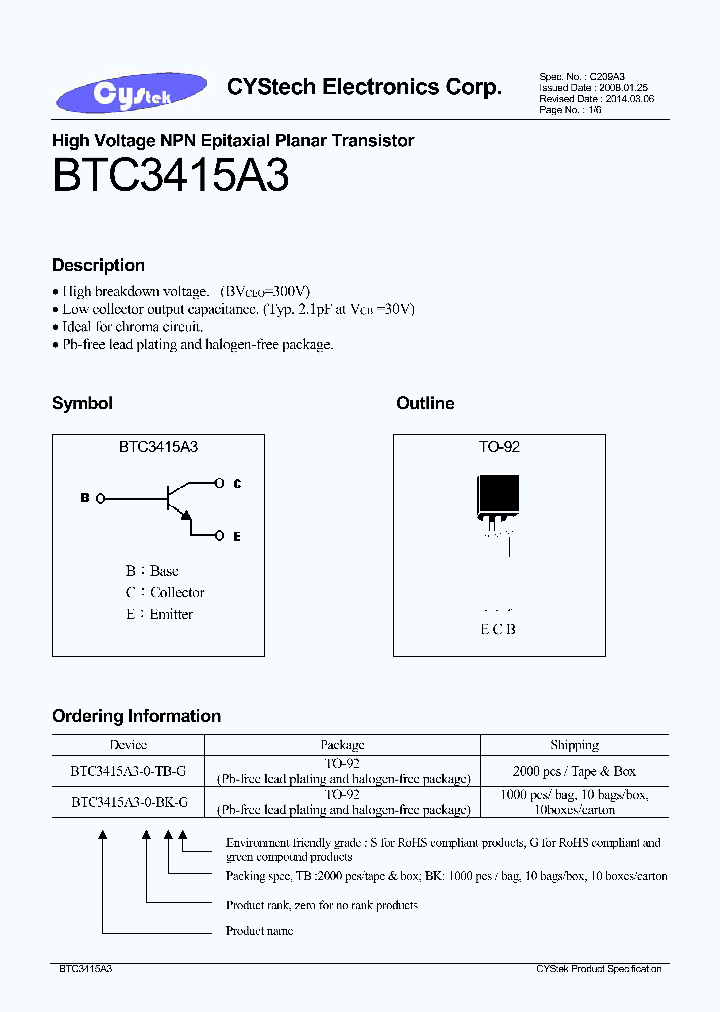 BTC3415A3_7583846.PDF Datasheet