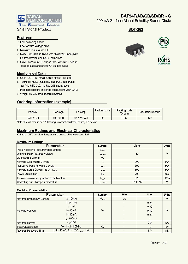 BAT54SD-G_7589351.PDF Datasheet