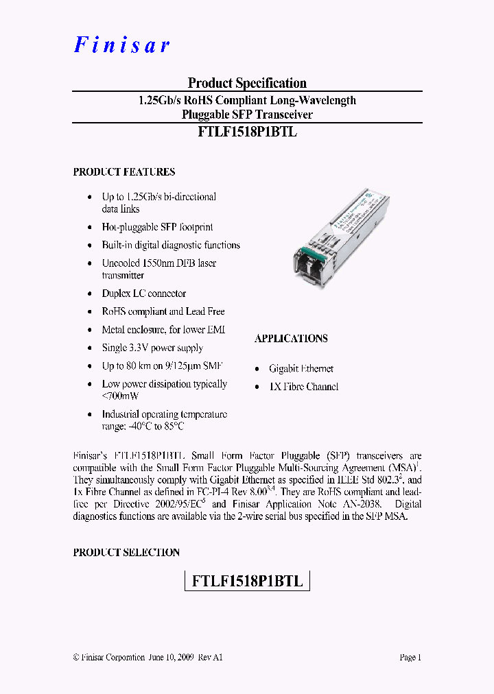 FTLF1518P1BTL_7591842.PDF Datasheet