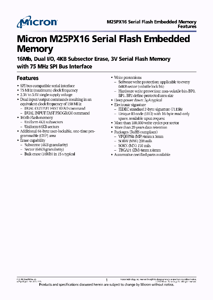 M25PX16-VMW6TG_7593945.PDF Datasheet