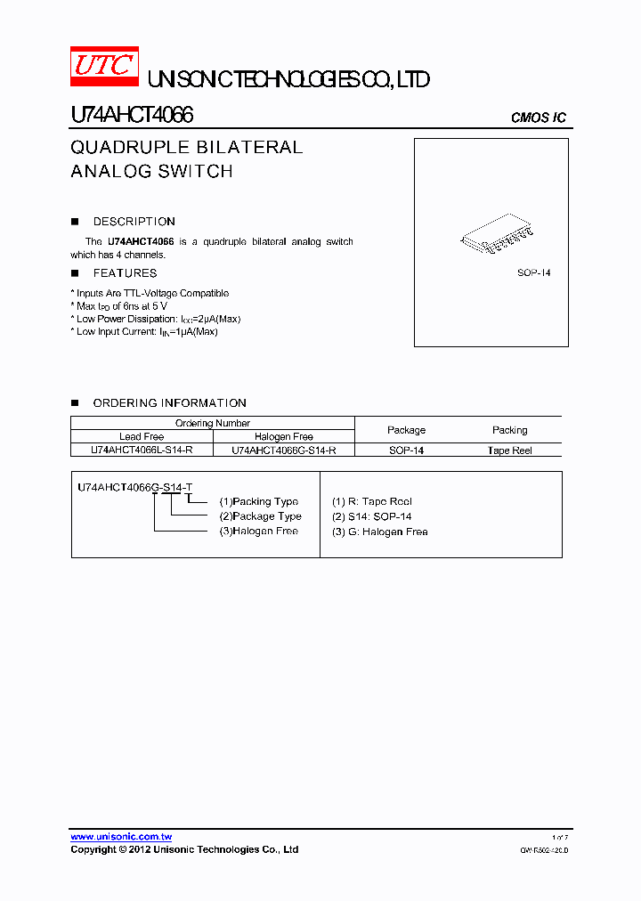 U74AHCT4066_7594353.PDF Datasheet