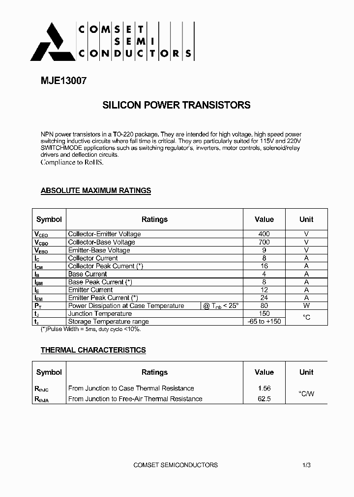 MJE13007_7597280.PDF Datasheet