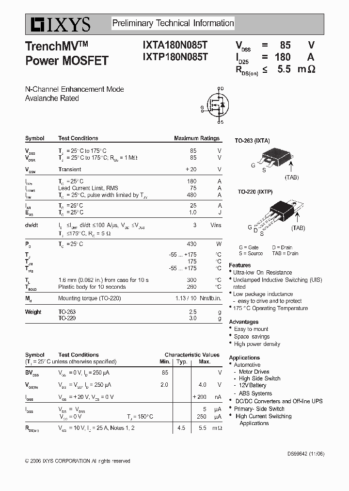IXTA180N085T_7598000.PDF Datasheet