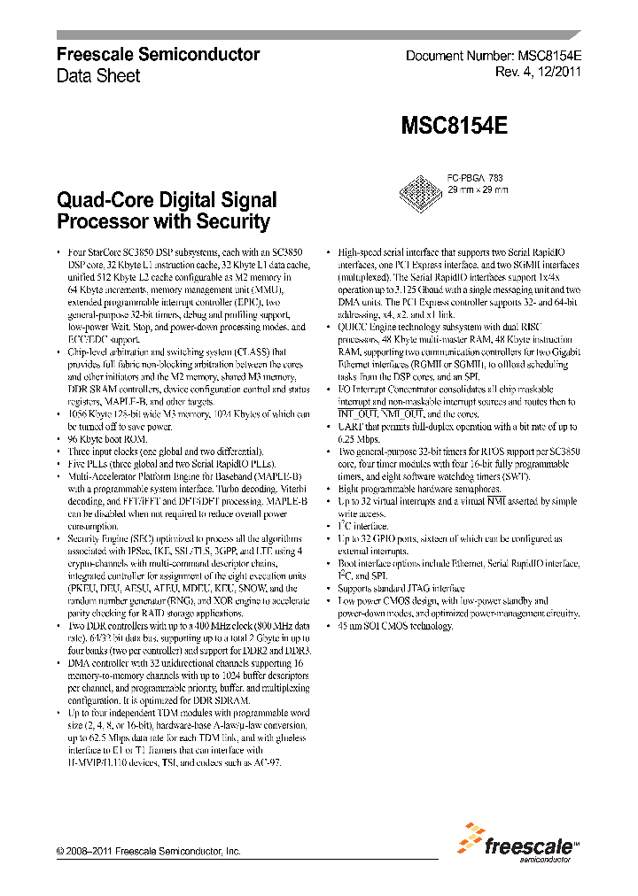 MSC8154E11_7604216.PDF Datasheet
