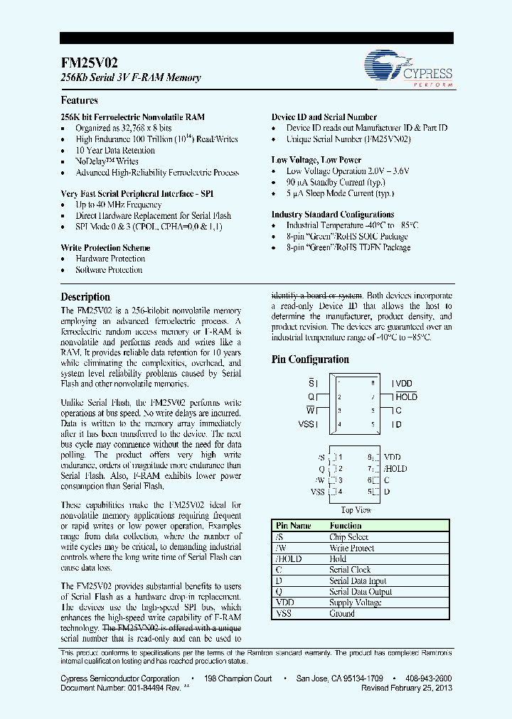 FM25V0213_7604685.PDF Datasheet