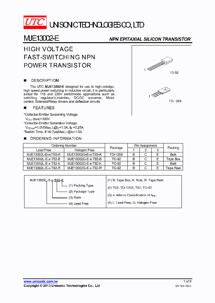 MJE13002L-E-A-T6S-K_7604718.PDF Datasheet