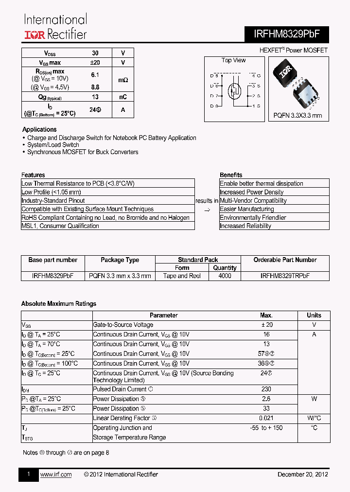 IRFHM8329PBF_7606794.PDF Datasheet