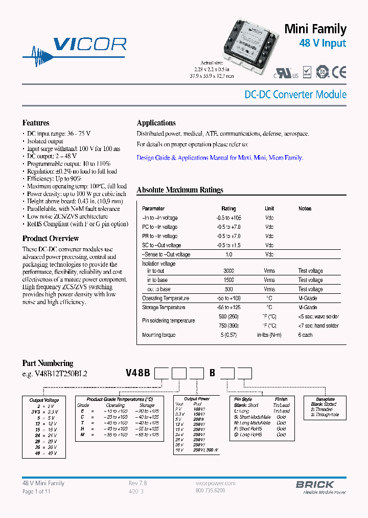 V48B48C250BL_7607168.PDF Datasheet