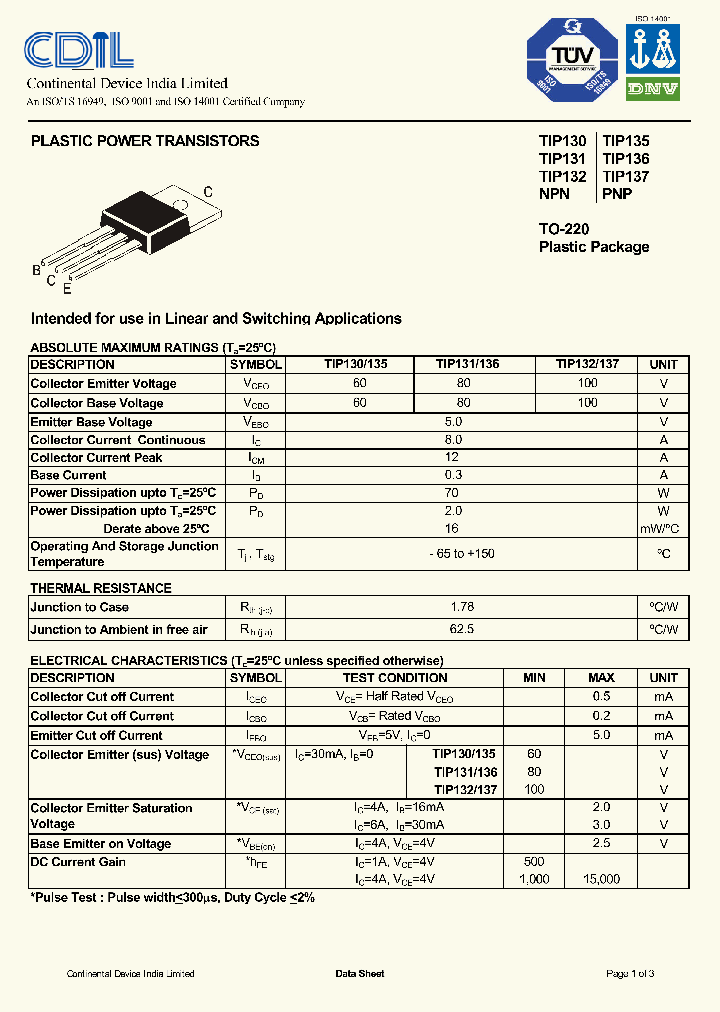 TIP131_7607580.PDF Datasheet