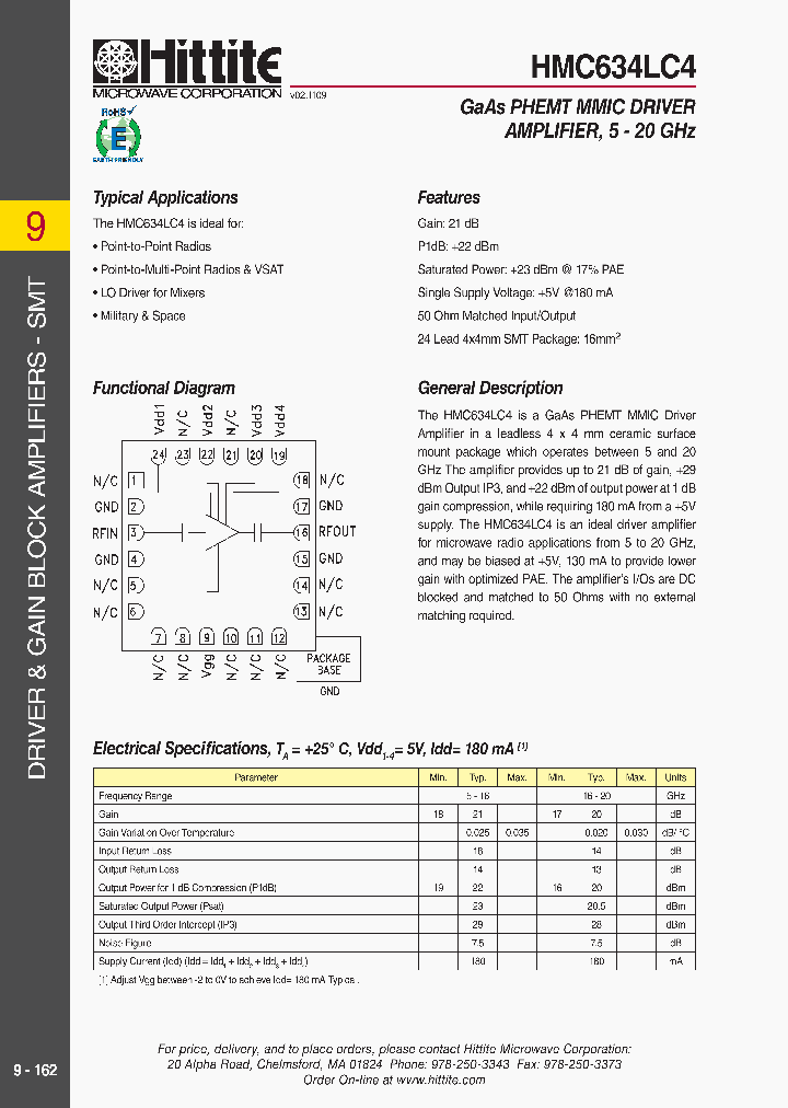 HMC634LC409_7608587.PDF Datasheet