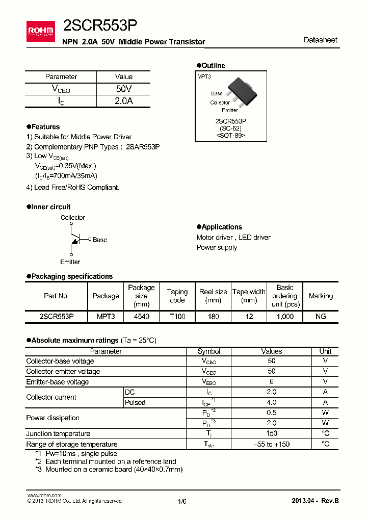 2SCR553P_7608860.PDF Datasheet