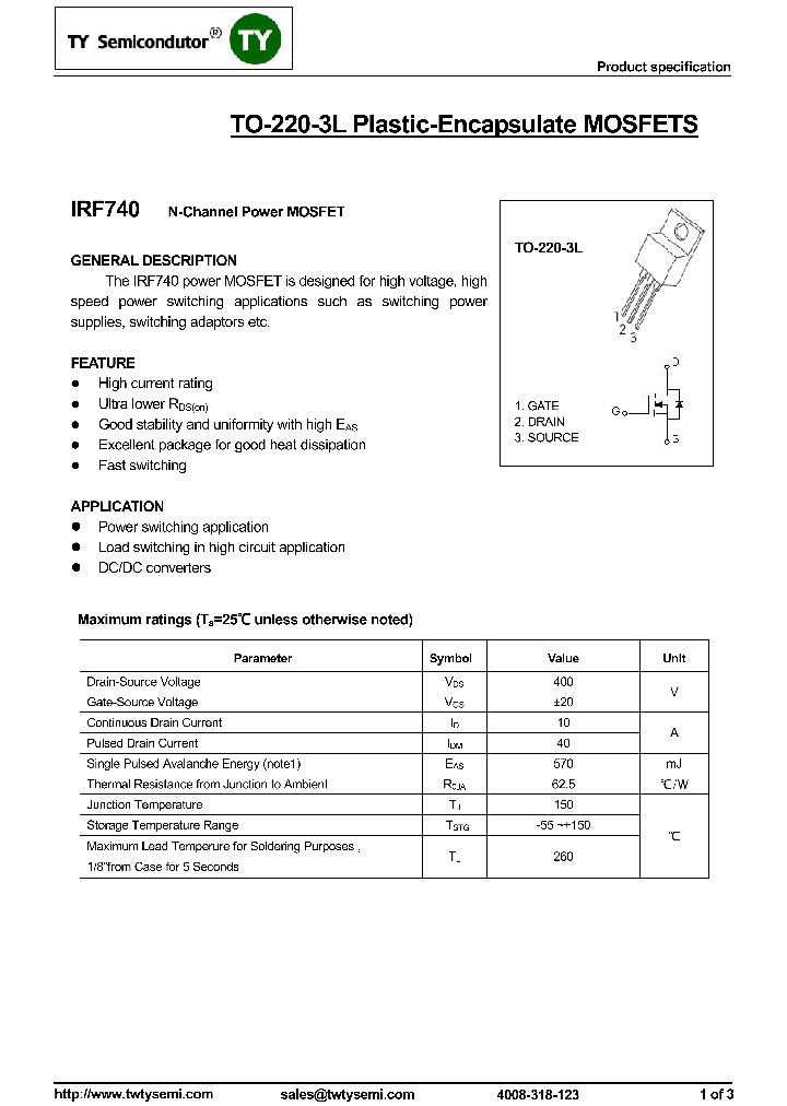 IRF740_7609281.PDF Datasheet