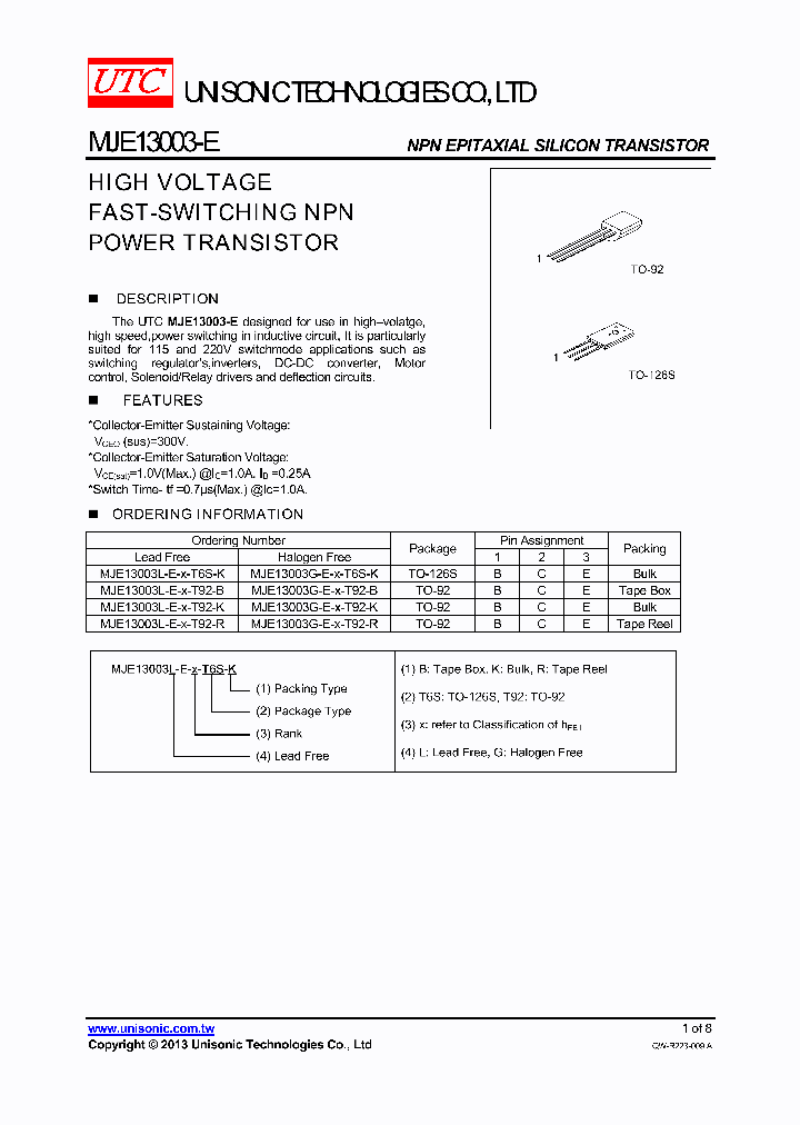 MJE13003L-E-D-T92-R_7610053.PDF Datasheet