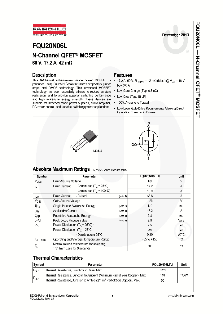 FQD20N06LTM_7611298.PDF Datasheet
