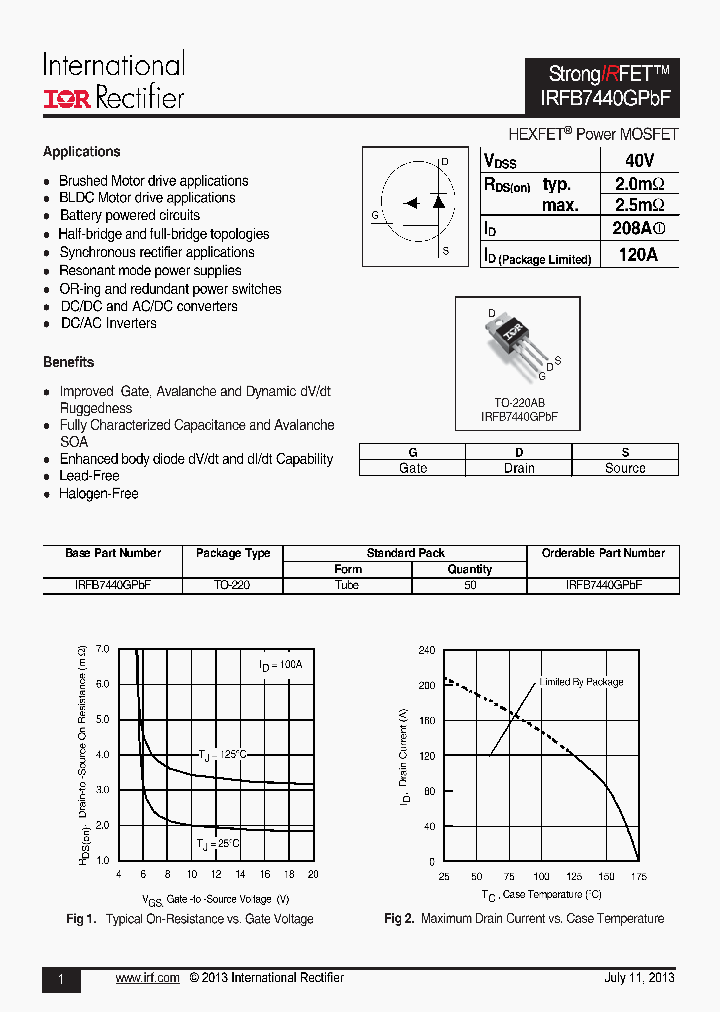 IRFB7440GPBF_7611877.PDF Datasheet