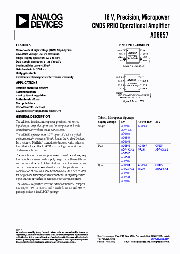 AD8657ARMZ_7611992.PDF Datasheet