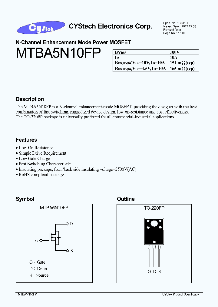 MTBA5N10FP_7612957.PDF Datasheet