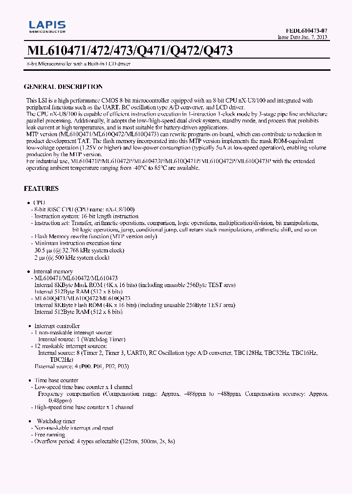 ML610Q471_7613355.PDF Datasheet