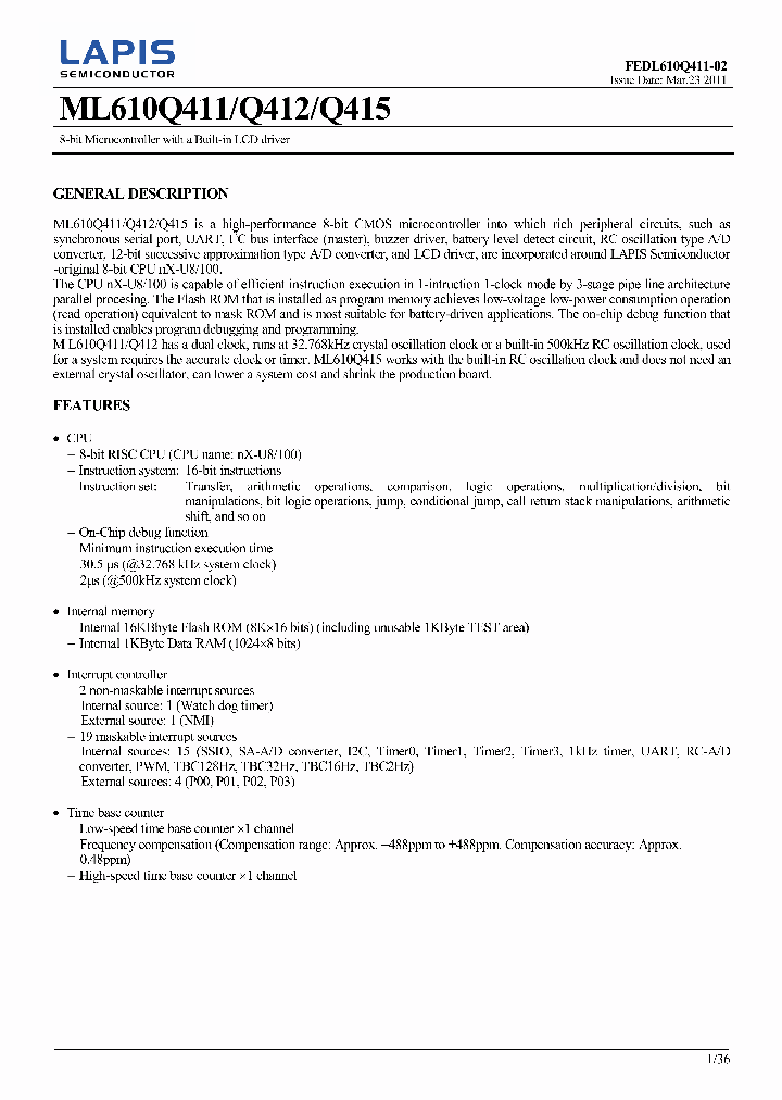 ML610Q411_7613340.PDF Datasheet