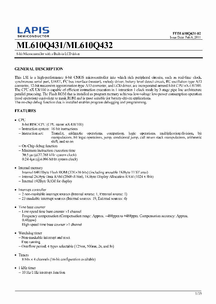 ML610Q432_7613350.PDF Datasheet