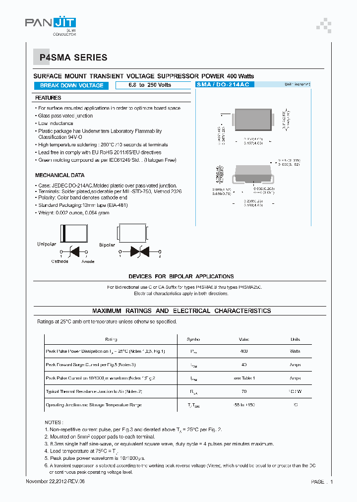 P4SMASERIES14_7613725.PDF Datasheet
