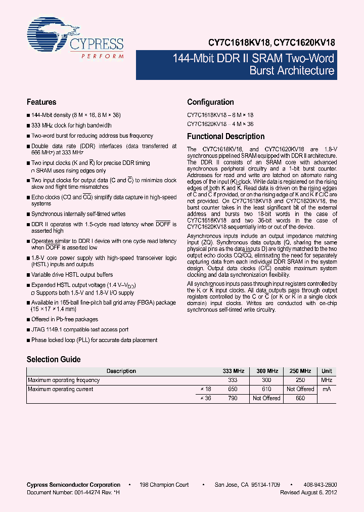 CY7C161KV18_7614290.PDF Datasheet