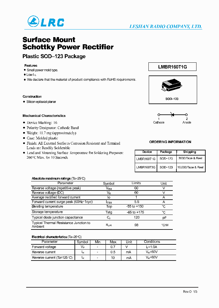 LMBR160T3G_7614471.PDF Datasheet